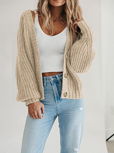 PRETTYGARDEN Women's Chunky Knit Open Front Cardigan Sweaters Fall Outfits
