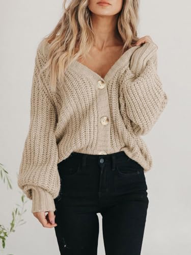 PRETTYGARDEN Women's Chunky Knit Open Front Cardigan Sweaters Fall Outfits