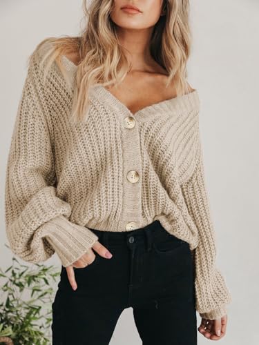 PRETTYGARDEN Women's Chunky Knit Open Front Cardigan Sweaters Fall Outfits
