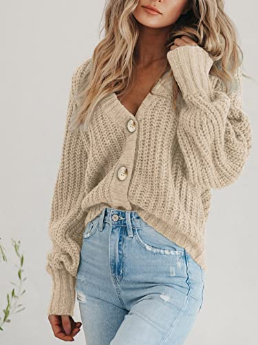 PRETTYGARDEN Women's Chunky Knit Open Front Cardigan Sweaters Fall Outfits