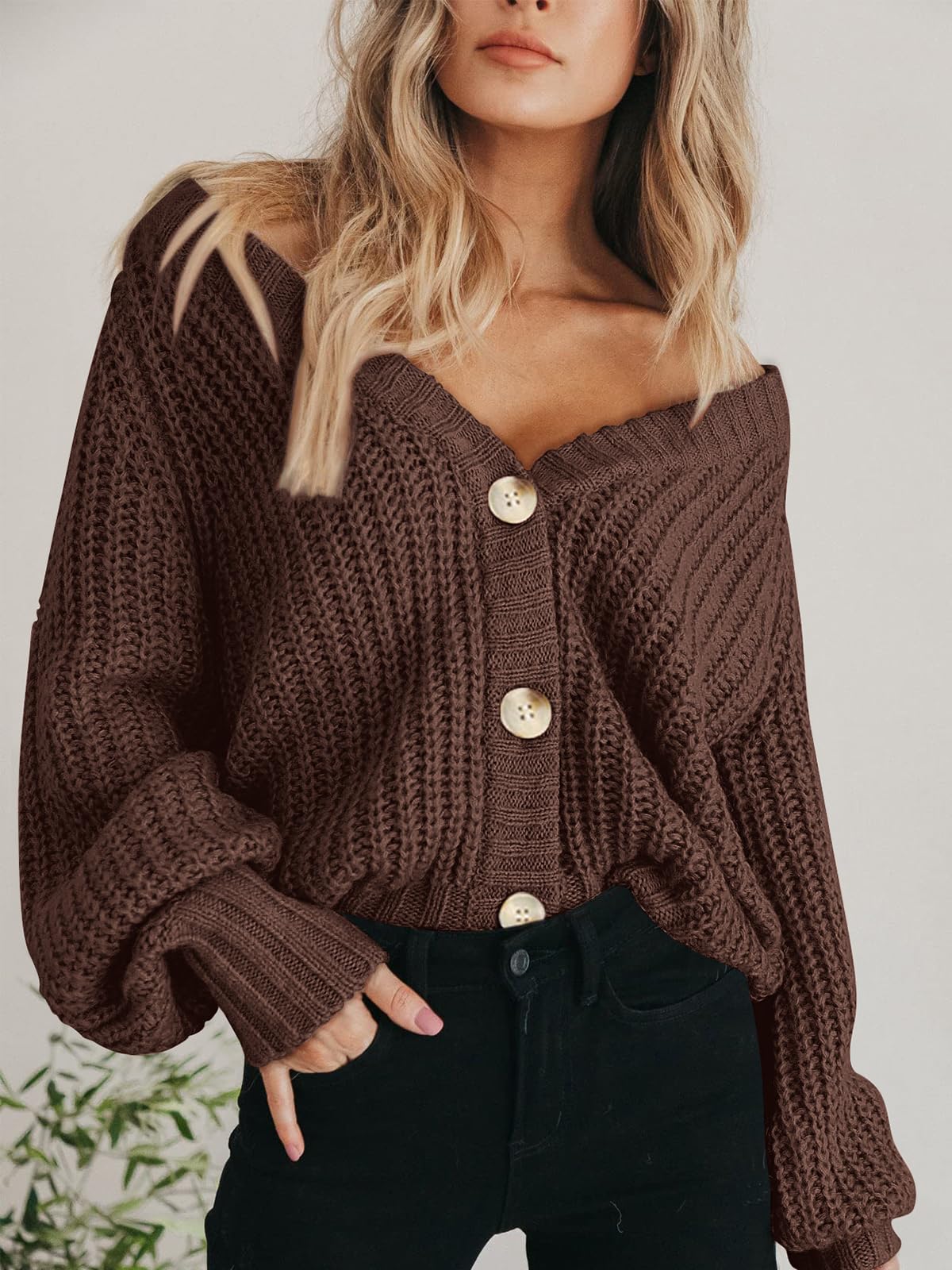 PRETTYGARDEN Women's Chunky Knit Open Front Cardigan Sweaters Fall Outfits