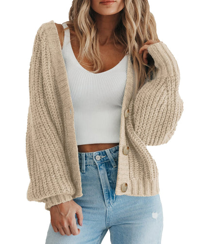PRETTYGARDEN Women's Chunky Knit Open Front Cardigan Sweaters Fall Outfits